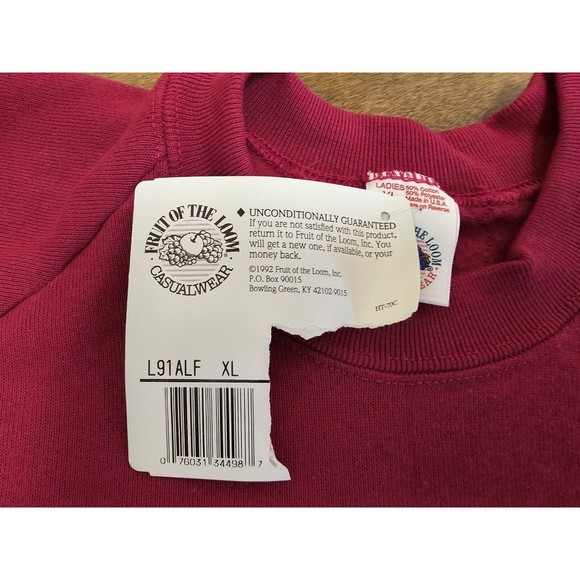 Vtg Fruit Of The Loom Casual Wear Made In USA NOS With Tag Ladies XL Burgundy - Picture 14 of 16